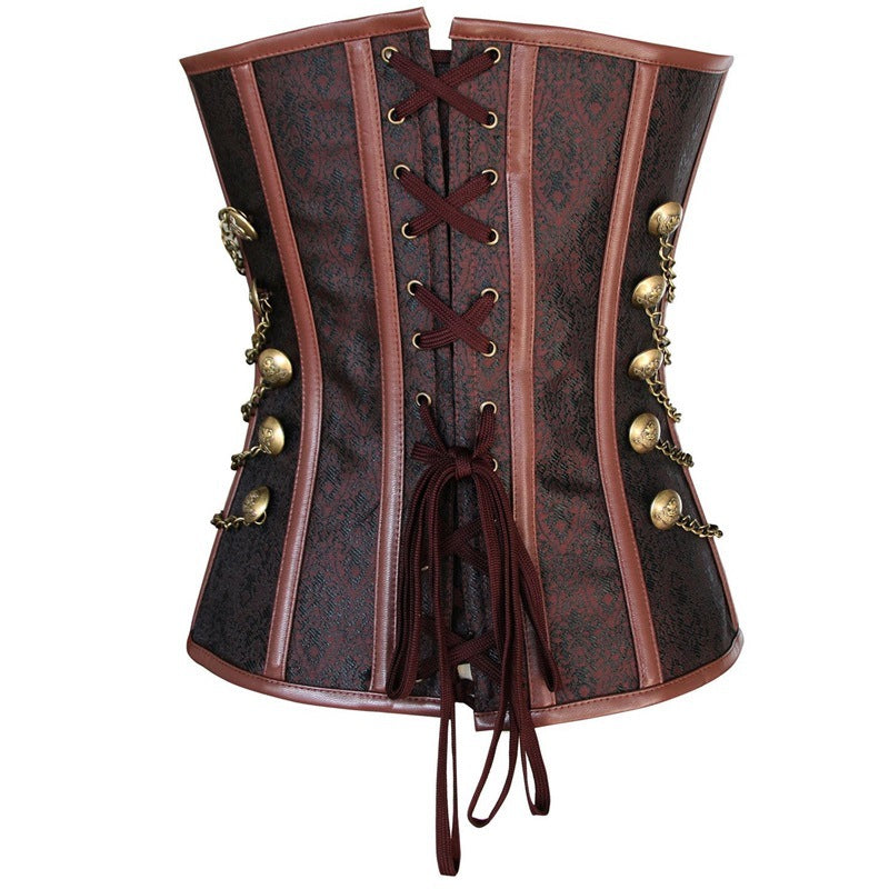 New Corset European and American Court Foreign Trade Original Single Source Explosions High-end Gothic Lock Chain Shaper