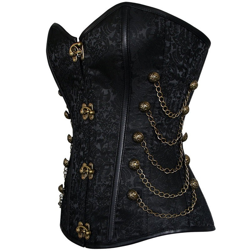 New Corset European and American Court Foreign Trade Original Single Source Explosions High-end Gothic Lock Chain Shaper