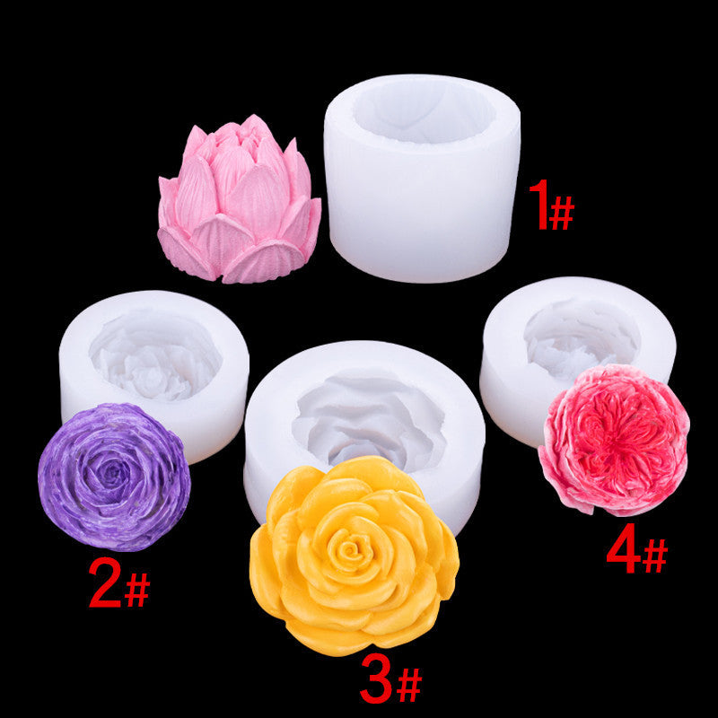 Three-dimensional simulation flower silicone mold creative handmade soap aromatherapy candle mold baking accessories