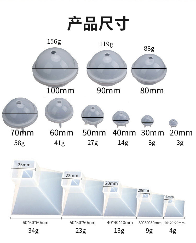 Factory DIY silicone crystal pyramid drop mold thickened anti-deformation mirror mold resin ornaments mold
