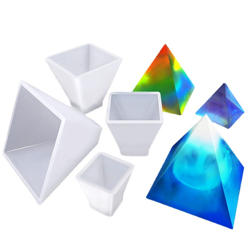 Factory DIY silicone crystal pyramid drop mold thickened anti-deformation mirror mold resin ornaments mold