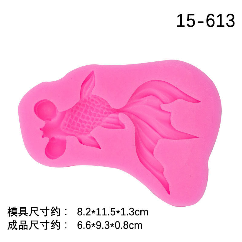 Goldfish silicone mold epoxy pendant decorative mold soft pottery clay silicone decorative mold in stock wholesale