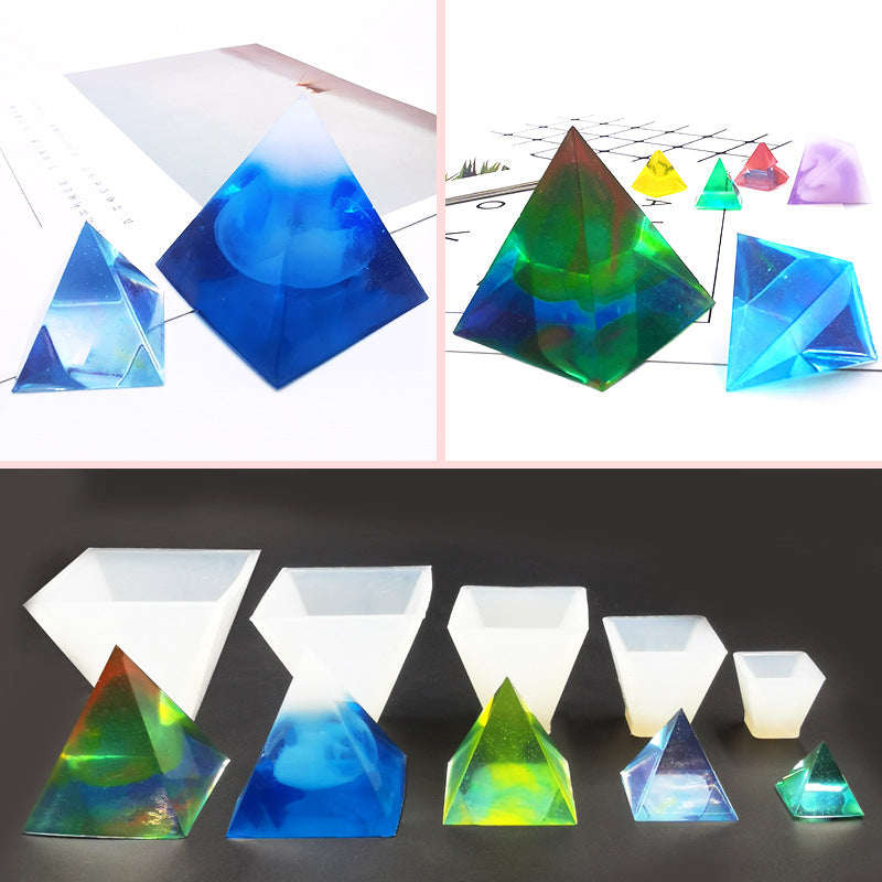 Factory DIY silicone crystal pyramid drop mold thickened anti-deformation mirror mold resin ornaments mold
