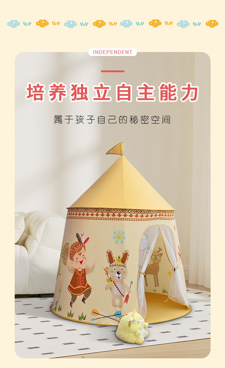 Baby Tent Children's Indoor and Outdoor Game House Indian Round Castle Tent Children's Fun Toy House Gift