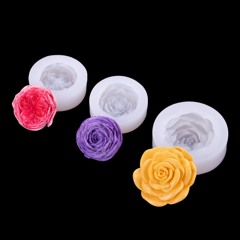 Three-dimensional simulation flower silicone mold creative handmade soap aromatherapy candle mold baking accessories