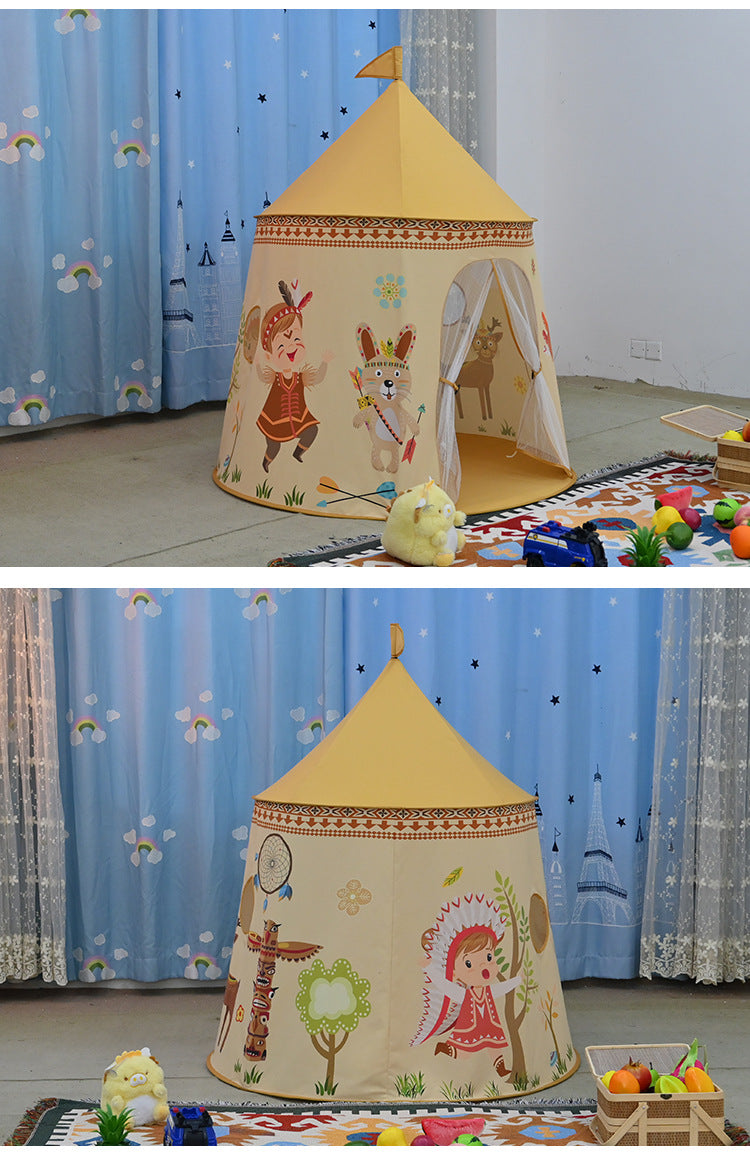 Baby Tent Children's Indoor and Outdoor Game House Indian Round Castle Tent Children's Fun Toy House Gift
