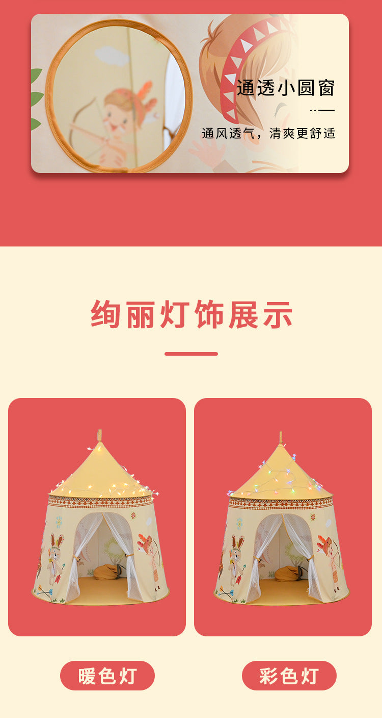 Baby Tent Children's Indoor and Outdoor Game House Indian Round Castle Tent Children's Fun Toy House Gift