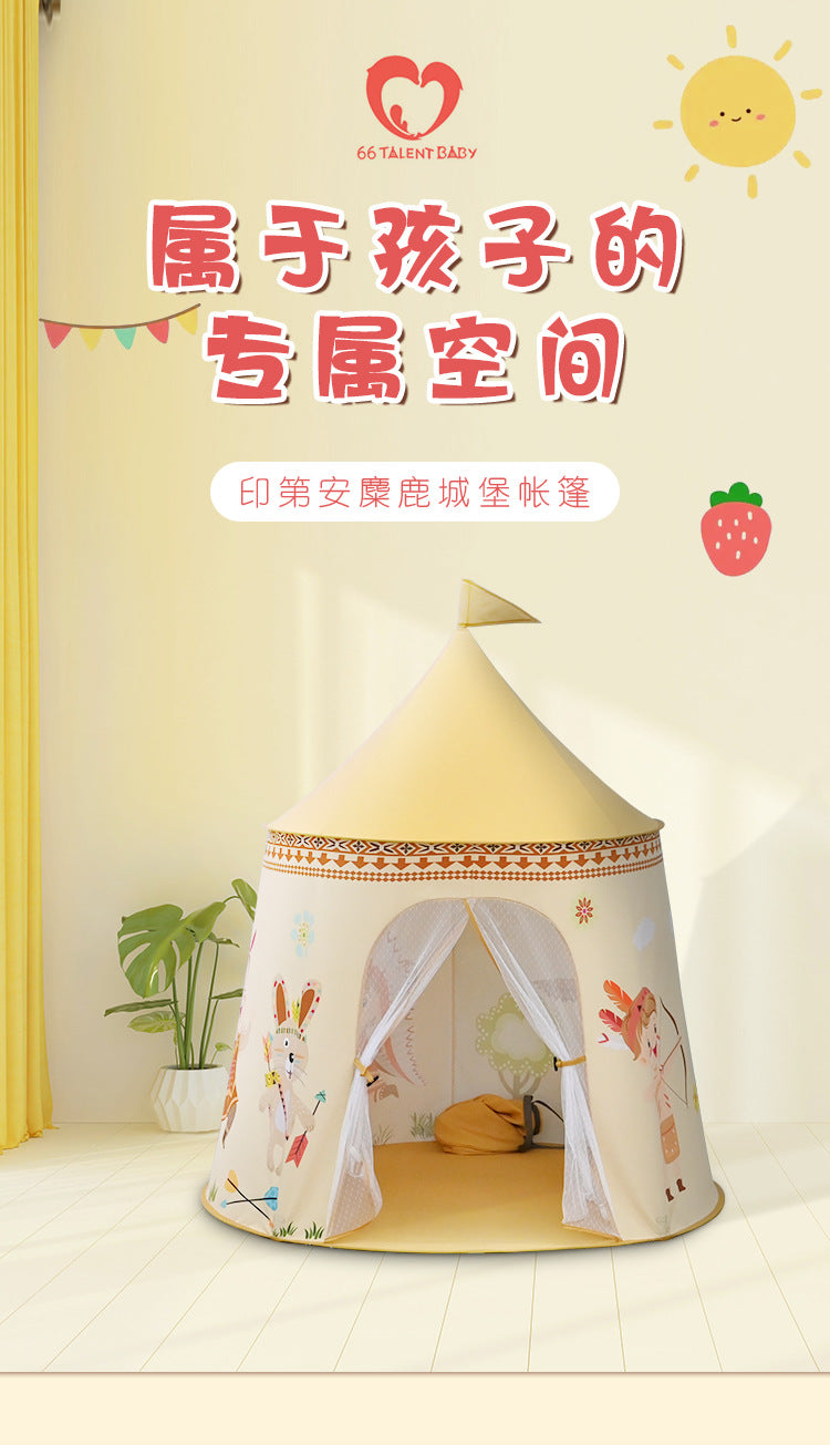 Baby Tent Children's Indoor and Outdoor Game House Indian Round Castle Tent Children's Fun Toy House Gift