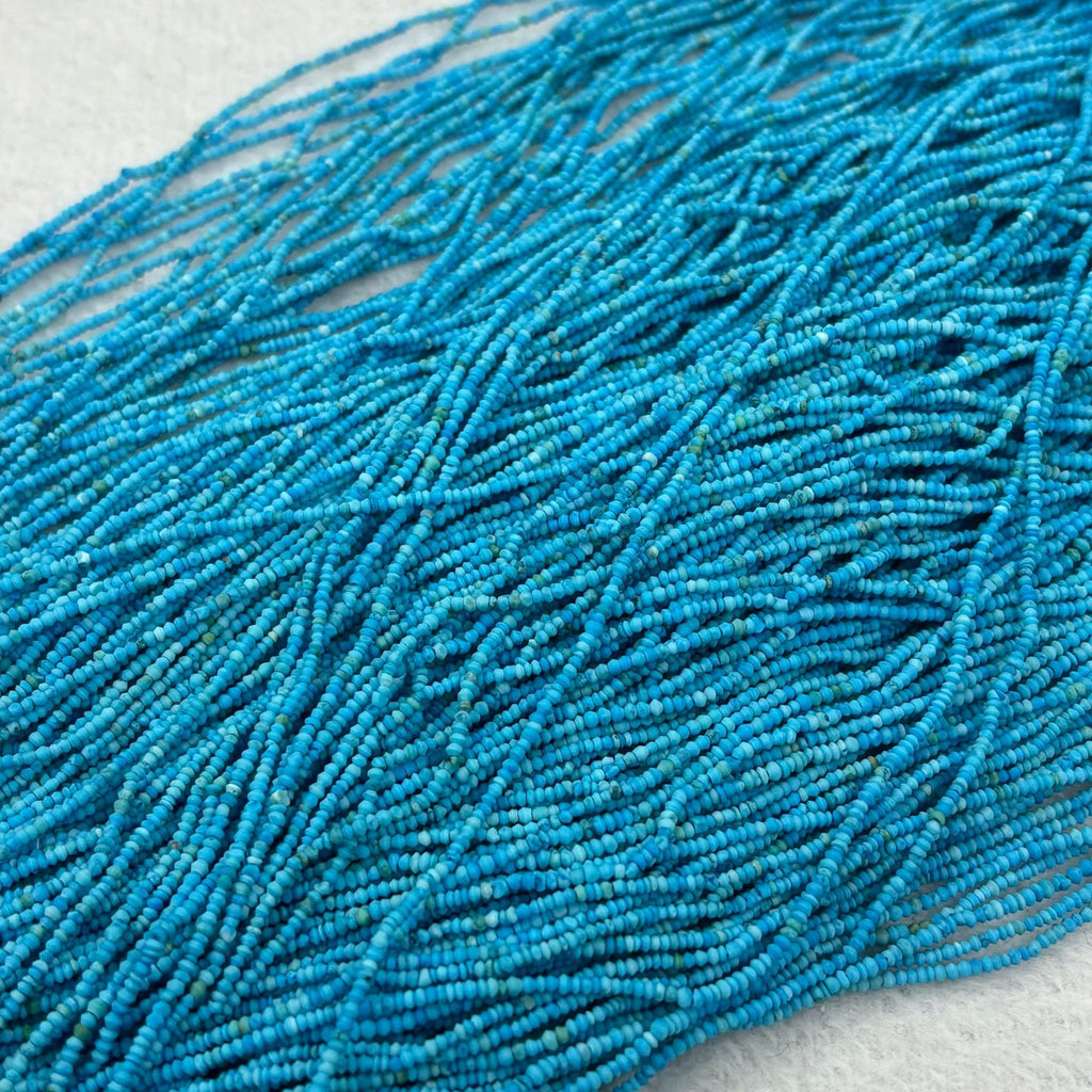 Afghanistan turquoise blue pine flying saucer beads abacus beads flat beads DIY handmade necklace clavicle chain jewelry accessories