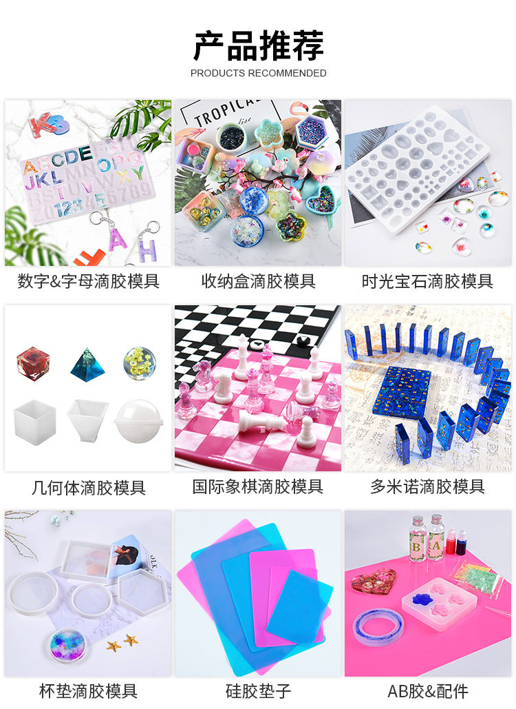 Factory DIY silicone crystal pyramid drop mold thickened anti-deformation mirror mold resin ornaments mold