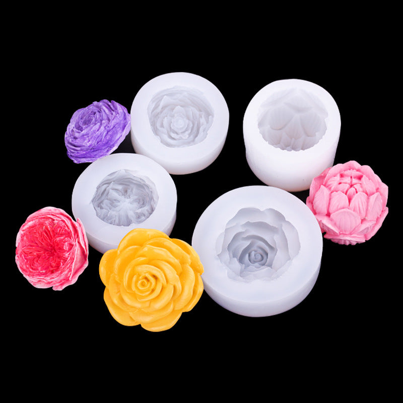 Three-dimensional simulation flower silicone mold creative handmade soap aromatherapy candle mold baking accessories