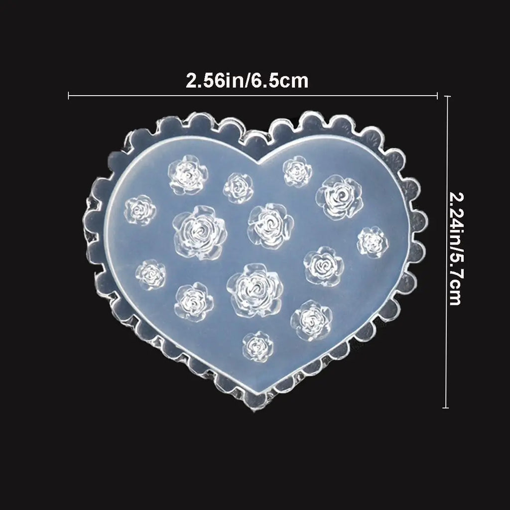 3D Flower Nail Molds Silicone Nail Tools Rose Camellia Flower Nail Charms Resin Molds Nail Art Carving Floral Resin Accessories