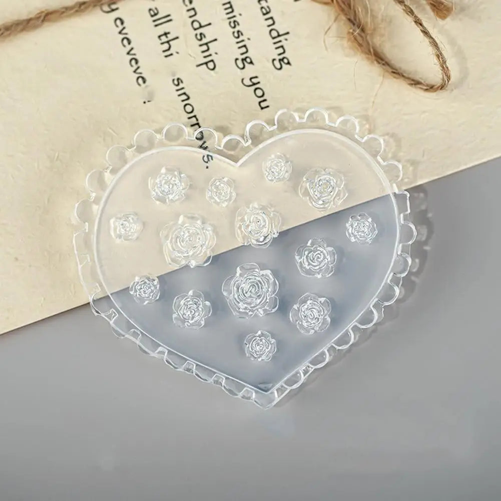 3D Flower Nail Molds Silicone Nail Tools Rose Camellia Flower Nail Charms Resin Molds Nail Art Carving Floral Resin Accessories