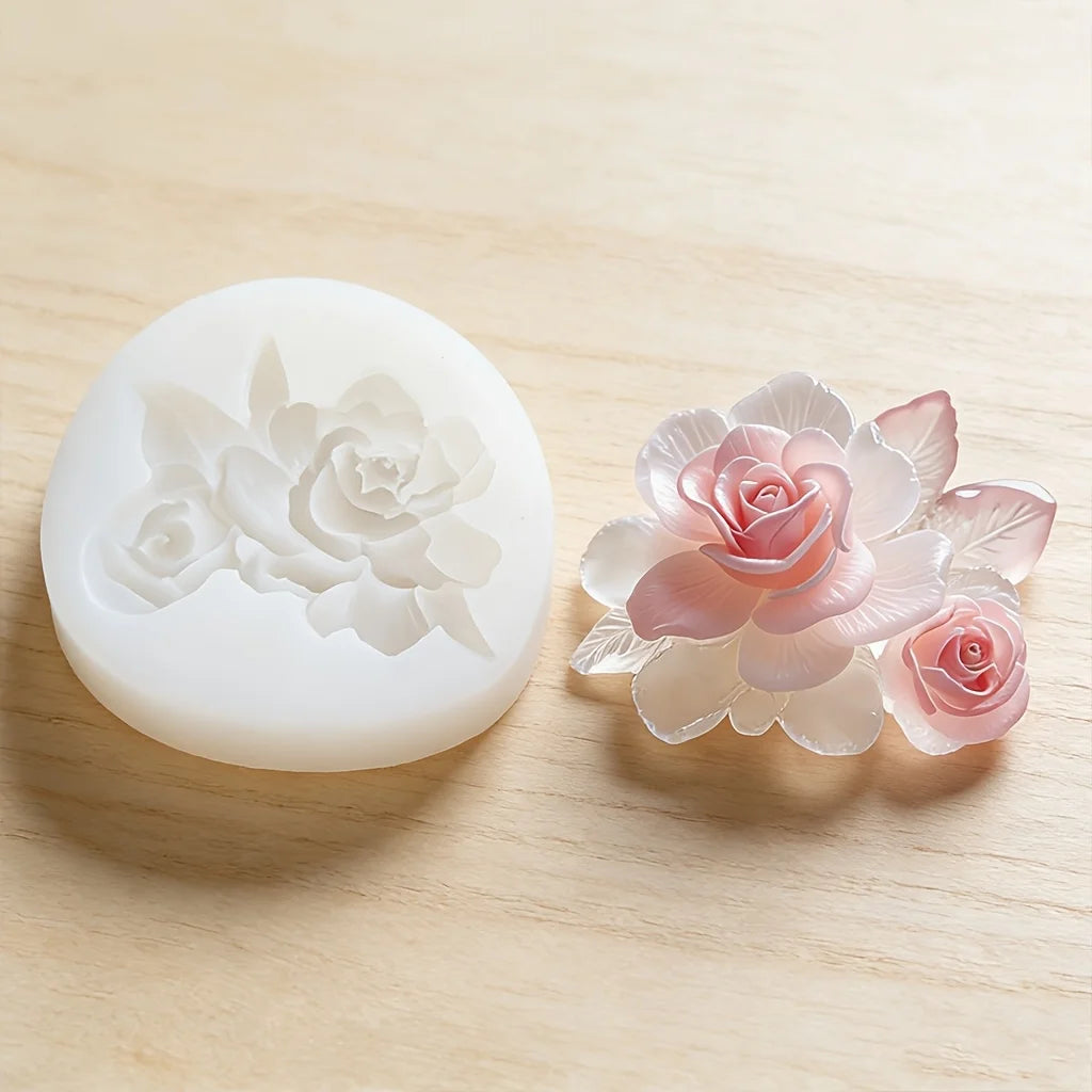 1pcretro Floral Design Random Silicone Mold，Resin Casting Mold，Suitable for polymer clay，DIYCrafts，Soap Making，Candle Creation，-